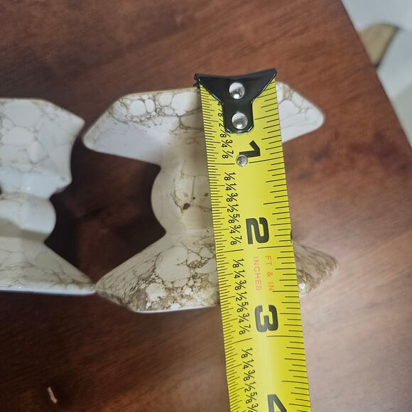 Vintage 90s PartyLite Ivory Crackle Pillar Candle Holder Set of 2 - Cream - Picture 6 of 7